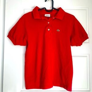 Classic Red Lacoste women short sleeve Polo top